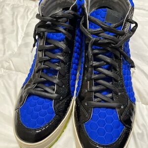 P448 Men's Sneakers in Black and Vibrant Blue